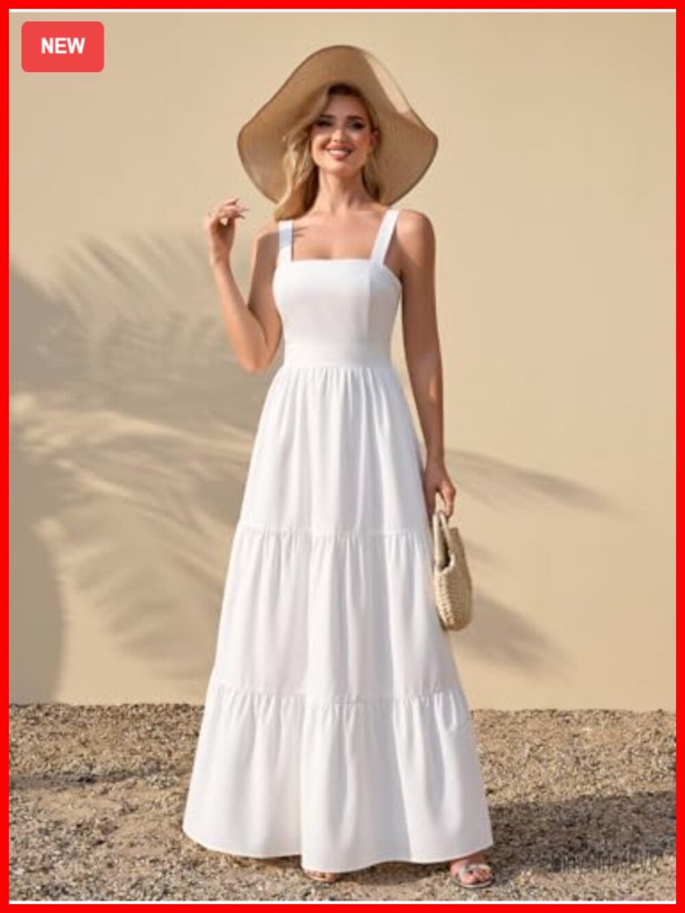 Floral Maxi Sundress Square Neck Bow Tie Back Sleeveless A-Line - Picture 3 of 5